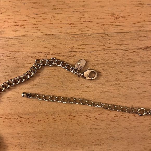 Beautiful Blue and Tangerine Gold-Tone Disk Necklace stamped C - Picture 5 of 7